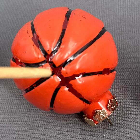 VTG Glass Basketball Christmas Ornaments Set 7 Sporty Athlete Team Player Y2K - Picture 14 of 16